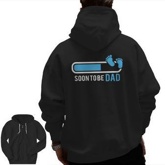 Mens Soon To Be Dad Of A Baby Boy Baby Shower Zip Up Hoodie Back Print | Mazezy