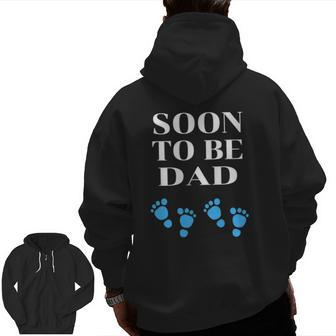 Mens Soon To Be Dad New Dad Twin Boys Pregnancy Men's Father Zip Up Hoodie Back Print | Mazezy DE