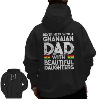 Mens Storecastle Ghanaian Dad Daughters Father's Day Zip Up Hoodie Back Print | Mazezy