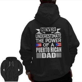 Mens Storecastle Puerto Rican Dad Fathers Puerto Rico Zip Up Hoodie Back Print | Mazezy