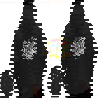Mens Super Dad Comic Zip Up Hoodie Back Print | Mazezy