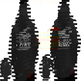 Mens Vintage Pickleball Dad The Man The Myth The Legend Zip Up Hoodie Back Print | Mazezy