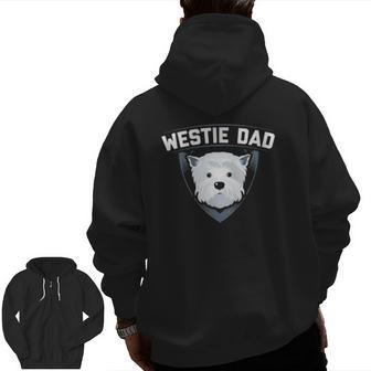 Mens Westie Dad Dog Owner West Highland White Terrier Zip Up Hoodie Back Print | Mazezy