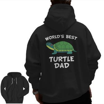 Mens World's Best Turtle Dad Turtle Owner Zip Up Hoodie Back Print | Mazezy
