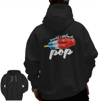 Mens World's Coolest Pop Fathers Day Zip Up Hoodie Back Print | Mazezy