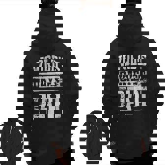 Mens World's Okayest Dad Tee Best Papi Ever Papi Zip Up Hoodie Back Print | Mazezy