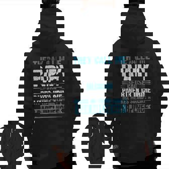 Mens They Call Me Pappy Christmas Father's Day Dad Zip Up Hoodie Back Print | Mazezy