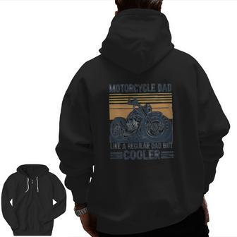 Motorcycle Cool Dad Classic Zip Up Hoodie Back Print | Mazezy