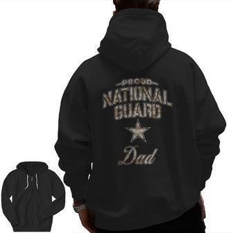 National Guard Dad For Men Camo Zip Up Hoodie Back Print | Mazezy