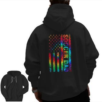 New First Time Dad Tie Dye Soccer Daddy Zip Up Hoodie Back Print | Mazezy