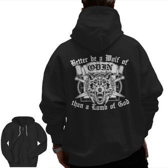 Norse Wolf Of Odin T Vikings Heritage Quote Zip Up Hoodie Back Print | Mazezy