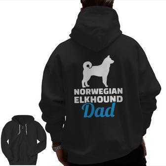 Norwegian Elkhound Dad Dog Lovers Zip Up Hoodie Back Print | Mazezy