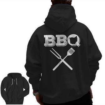 Ohio Bbq Best Barbecue Ribs Meats Dad Cleveland Oh Zip Up Hoodie Back Print | Mazezy