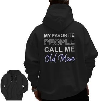 Old Man Pa Father's Day Present Apparel Pop American Dad Zip Up Hoodie Back Print | Mazezy DE
