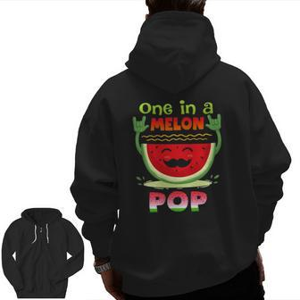 One In A Melon Pop Watermelon Zip Up Hoodie Back Print | Mazezy