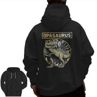 Opasaurus Opa Dinosaur Father's Day Zip Up Hoodie Back Print | Mazezy