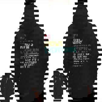 Pa Know Everything Father's Day For Grandfather Zip Up Hoodie Back Print | Mazezy