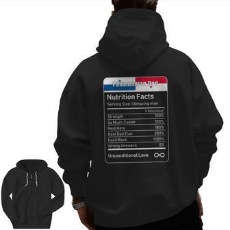 Panamanian Dad Nutrition Facts Panamanian Flag Zip Up Hoodie Back Print | Mazezy
