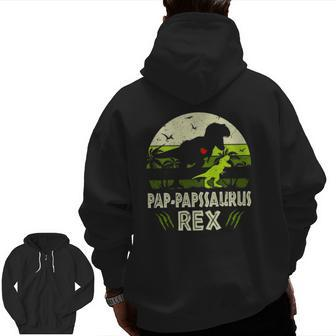 Pap Papssaurusrex Dinosaur Pap Paps Saurus Family Zip Up Hoodie Back Print | Mazezy