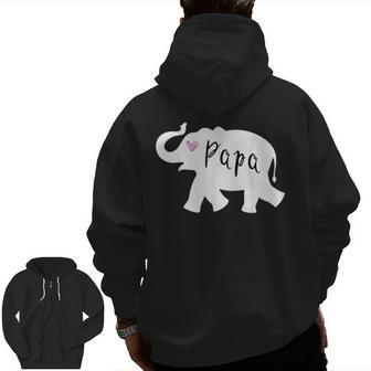Papa Africa Elephant Father Matching For Dad Zip Up Hoodie Back Print | Mazezy