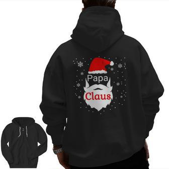 Papa Claus Christmas Believe Santa Claus Family Claus Zip Up Hoodie Back Print | Mazezy UK
