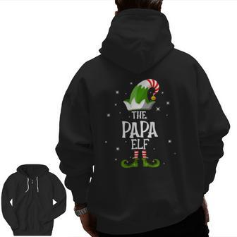 The Papa Elf Family Matching Group Christmas Zip Up Hoodie Back Print | Mazezy UK