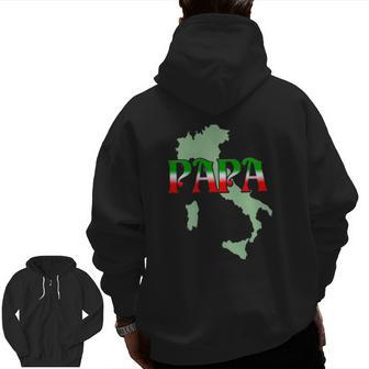 Papa For The Italian Father Zip Up Hoodie Back Print | Mazezy