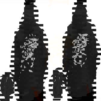 Papa Moose Fathers Day Men Dad Daddy Family Matching Zip Up Hoodie Back Print | Mazezy