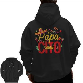 Papacito Family Cinco De Mayo Matching Couple Mexican Dad Zip Up Hoodie Back Print | Mazezy