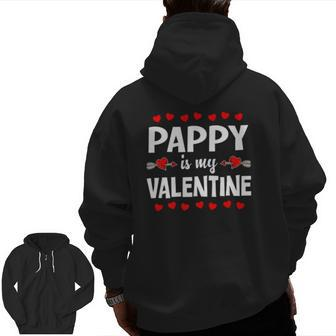 Pappy Is My Valentine Heart Love Matching Family Zip Up Hoodie Back Print | Mazezy CA