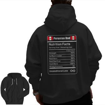 Peruvian Dad Nutrition Facts Father's Day Zip Up Hoodie Back Print | Mazezy AU
