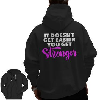 Physical Workout Gym Fitness Inspirational Quote Zip Up Hoodie Back Print | Mazezy