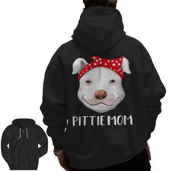 Pitbull Dog Lovers Pittie Mom Pit Bull Zip Up Hoodie Back Print | Mazezy