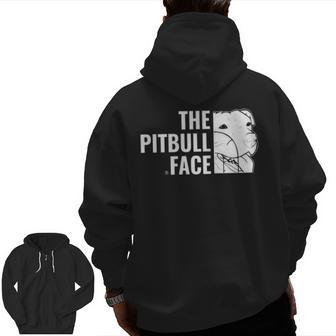Pitbull Love The Pitbull Face Dog Pet Animal Lover Zip Up Hoodie Back Print | Mazezy