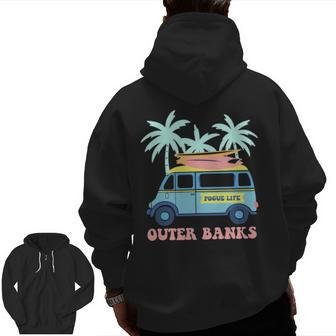 Pogue Life Outer Banks Surfer Van Beach Pastel Zip Up Hoodie Back Print | Mazezy