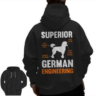 Poodle Dog Superior German Engineering Zip Up Hoodie Back Print | Mazezy