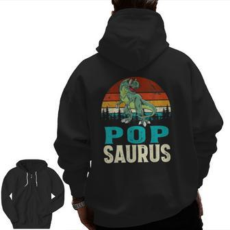 Popsaurusrex Dinosaur Pop Saurus Family Matching Zip Up Hoodie Back Print | Mazezy