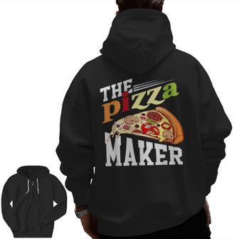 Pregnancy The Pizza Maker Dad Matching Father To Be Zip Up Hoodie Back Print | Mazezy