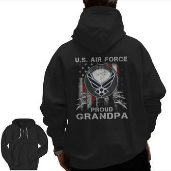 Pride Us Army I'm A Proud Air Force Grandpa Zip Up Hoodie Back Print | Mazezy