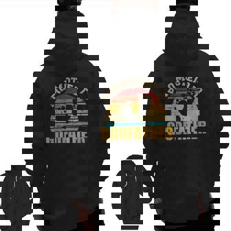 Promoted To Godfather Vintage Zip Up Hoodie Back Print | Mazezy