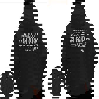 Promoted To Grandpa 2020 New Grandfather To Be Baby Zip Up Hoodie Back Print | Mazezy