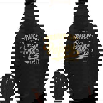 Promoted To Pappy Est 2019 New Grandpa Zip Up Hoodie Back Print | Mazezy