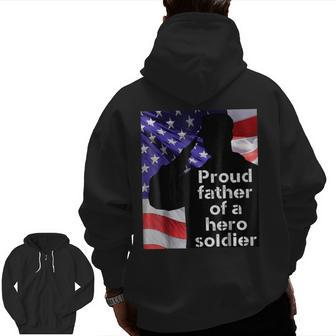 Proud Army Dad Best Military For Dad Zip Up Hoodie Back Print | Mazezy