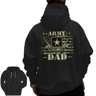Proud Army Dad United States Usa Flag Father Zip Up Hoodie Back Print | Mazezy DE
