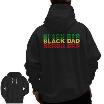 Proud Black Dad Junenth Father's Day Men Freedom Zip Up Hoodie Back Print | Mazezy