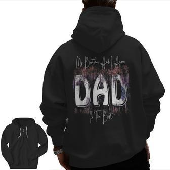 Proud Dad Of Twins Dad Is The Best Father Day From Son Zip Up Hoodie Back Print | Mazezy