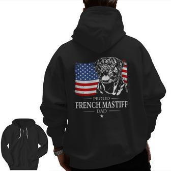 Proud French Mastiff American Flag Patriotic Dog Zip Up Hoodie Back Print | Mazezy UK
