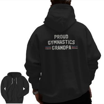 Proud Gymnastics Grandpa Gymnast Father's Day Zip Up Hoodie Back Print | Mazezy