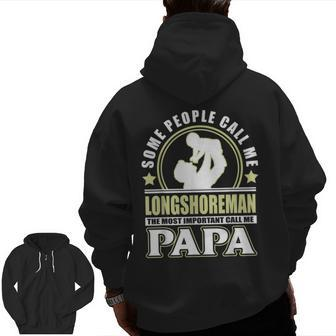 Proud Longshoreman Father Grandpa T Father's Day Zip Up Hoodie Back Print | Mazezy