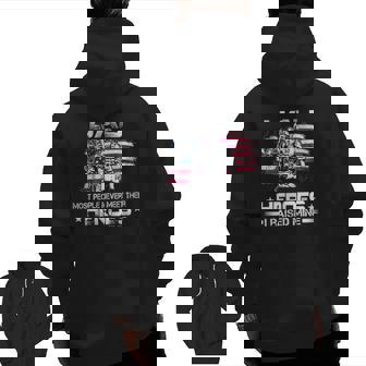 Proud Marine Dad Most People Never Meet Their Heroes I Raised Mine American Flag Zip Up Hoodie Back Print | Mazezy